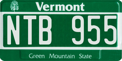 VT license plate NTB955