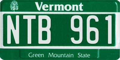 VT license plate NTB961
