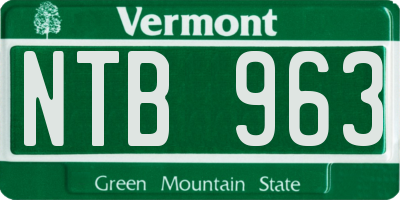 VT license plate NTB963