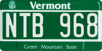 VT license plate NTB968