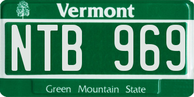 VT license plate NTB969