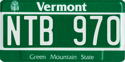 VT license plate NTB970