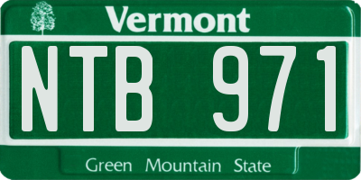 VT license plate NTB971