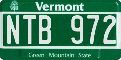 VT license plate NTB972