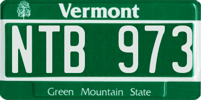 VT license plate NTB973