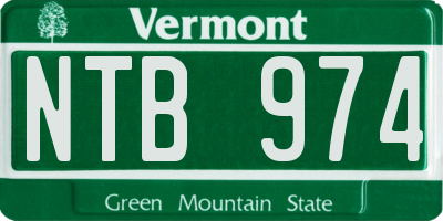 VT license plate NTB974