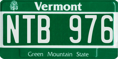 VT license plate NTB976