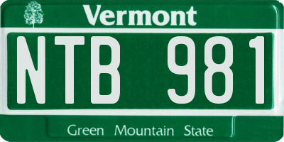 VT license plate NTB981