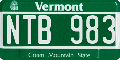 VT license plate NTB983