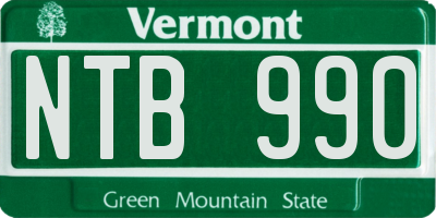 VT license plate NTB990