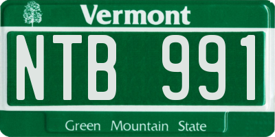 VT license plate NTB991
