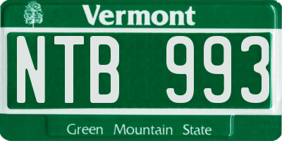 VT license plate NTB993
