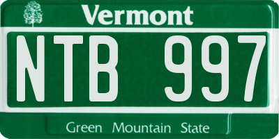 VT license plate NTB997