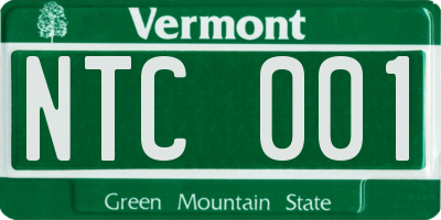 VT license plate NTC001