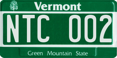 VT license plate NTC002