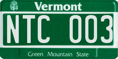 VT license plate NTC003