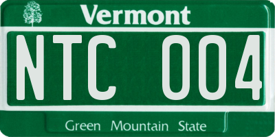 VT license plate NTC004