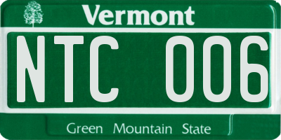 VT license plate NTC006