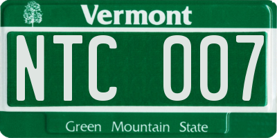 VT license plate NTC007