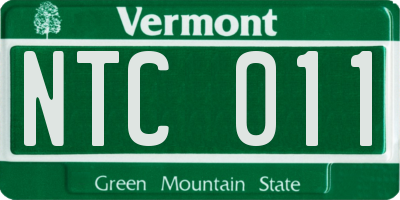 VT license plate NTC011