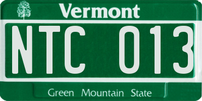 VT license plate NTC013