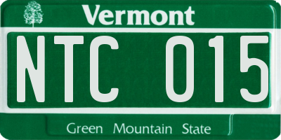 VT license plate NTC015