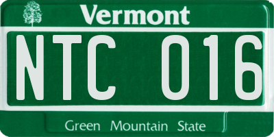 VT license plate NTC016