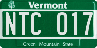 VT license plate NTC017