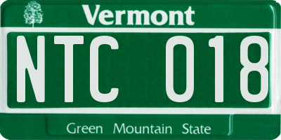 VT license plate NTC018