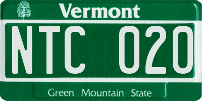 VT license plate NTC020