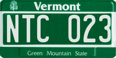 VT license plate NTC023