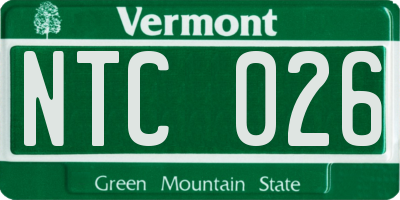 VT license plate NTC026