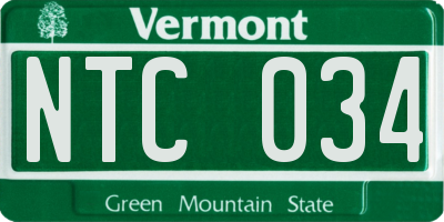 VT license plate NTC034