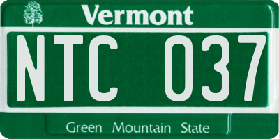 VT license plate NTC037