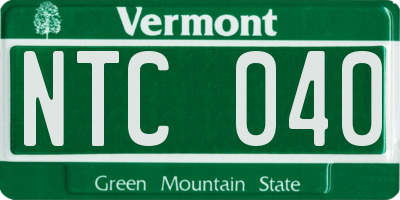 VT license plate NTC040