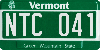 VT license plate NTC041