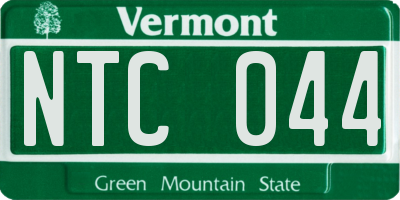 VT license plate NTC044