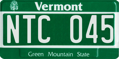 VT license plate NTC045