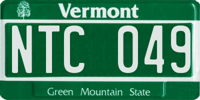 VT license plate NTC049