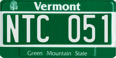 VT license plate NTC051