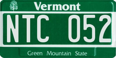 VT license plate NTC052