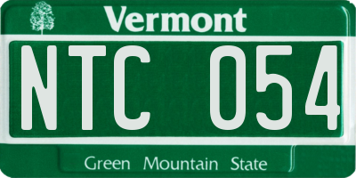 VT license plate NTC054