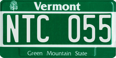 VT license plate NTC055