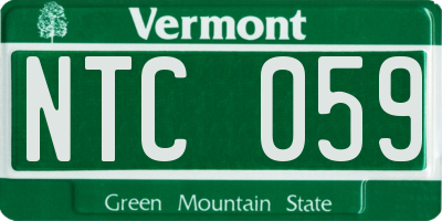 VT license plate NTC059