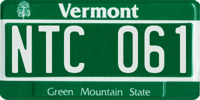 VT license plate NTC061
