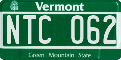 VT license plate NTC062