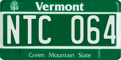 VT license plate NTC064