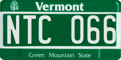 VT license plate NTC066