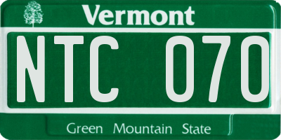 VT license plate NTC070