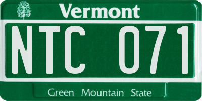 VT license plate NTC071